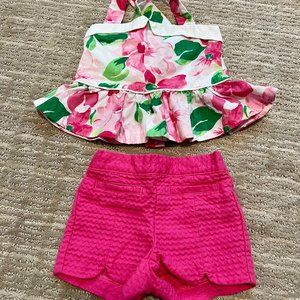Janie and Jack Peplum Tank and Short Set